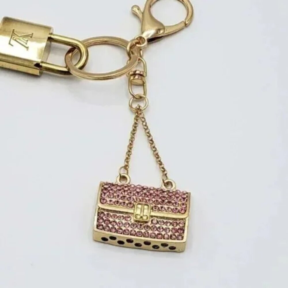 LV Gold Padlock 🔑 Authentic Louis Vuitton Charm + Unbranded Bag Keychain - Picture 2 of 6